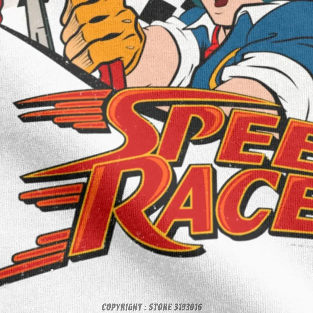 Speed Racer Meteoro Men's Tshirts Cool Christmas Crew Neck T Shirt Cotton Camisas Hombre Harajuku Aesthetic Printed Tshirt Men