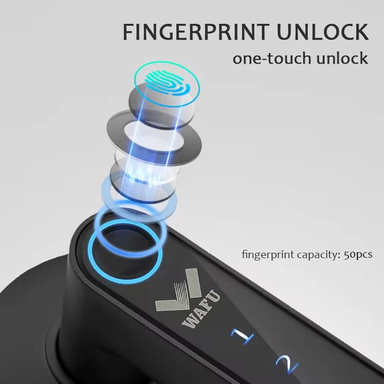 Multiple Unlocked ways with Phantom Password Fingerprint Free Tuya Smart Management APP HandleDoor Lock for Home Office Hotel