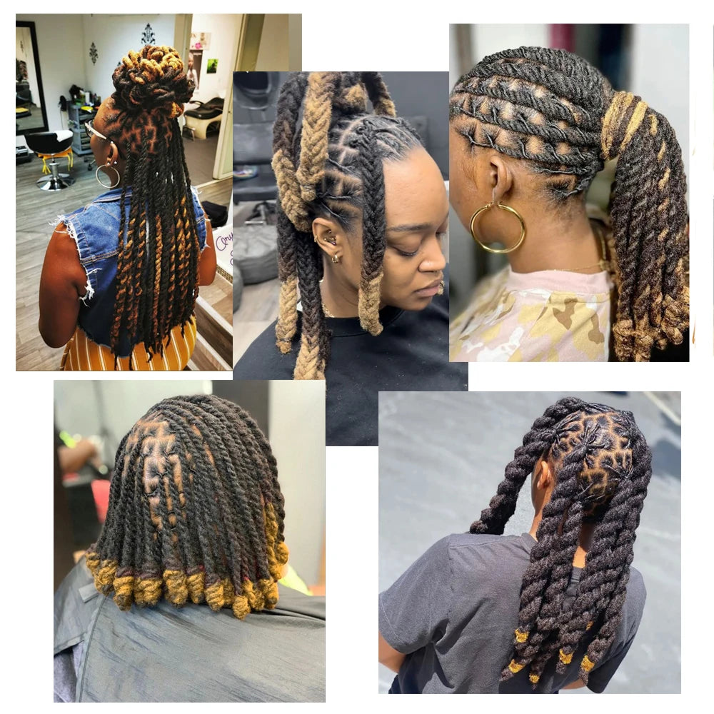 20 Inch Pro Locks Crochet Hair Synthetic Soft Dreadlocks Ombre Braiding Hair Extensions 80 Stands/Pack For Women