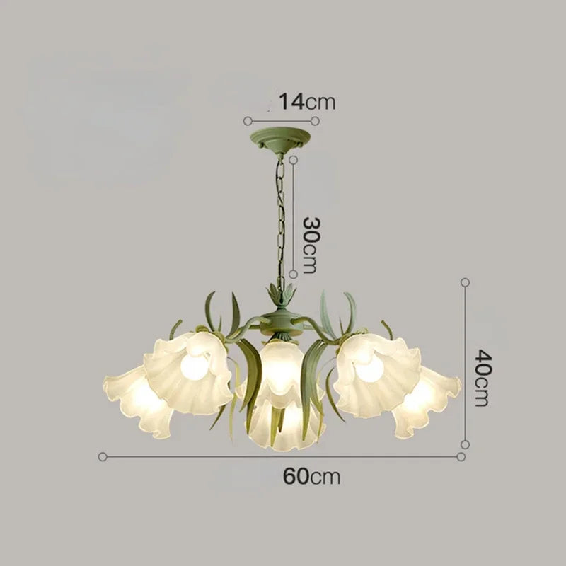 Modern Light Luxury Living Room Chandelier French Creative Lily of The Valley Acrylic Lamp Retro Dining Room Bedroom Lamps