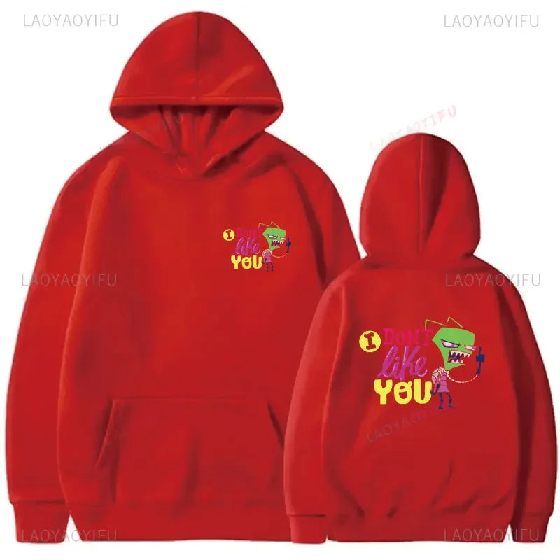 Happy Gir Classic Hip Hop Cool Thermal Hoodie Invader Zim Gaz Membrane Animated Leisure Tracksuit Autumn and Winter Fleeces