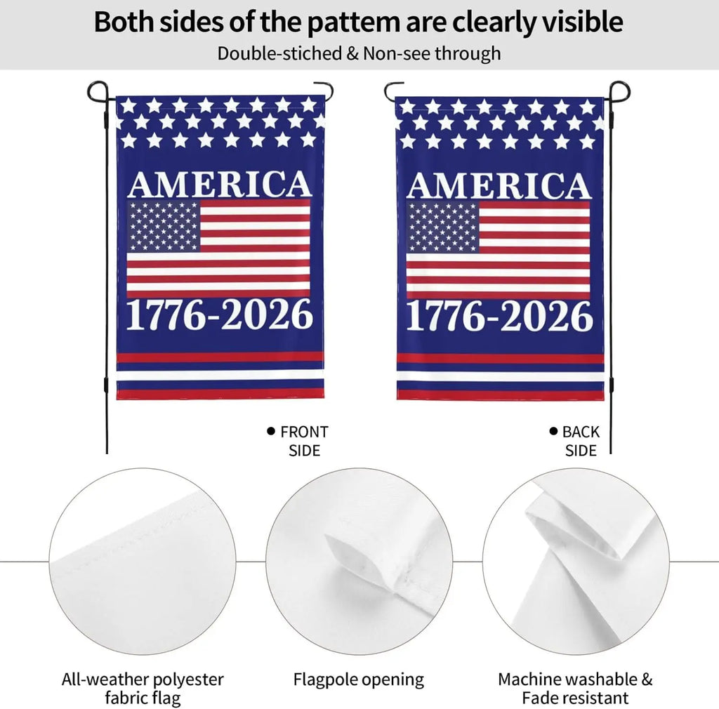 America 250th Birthday Garden Flag 12x18 1776 2026 America 250 Years Anniversary Yard Sign God Bless Usa Patriot House Flag  KKX