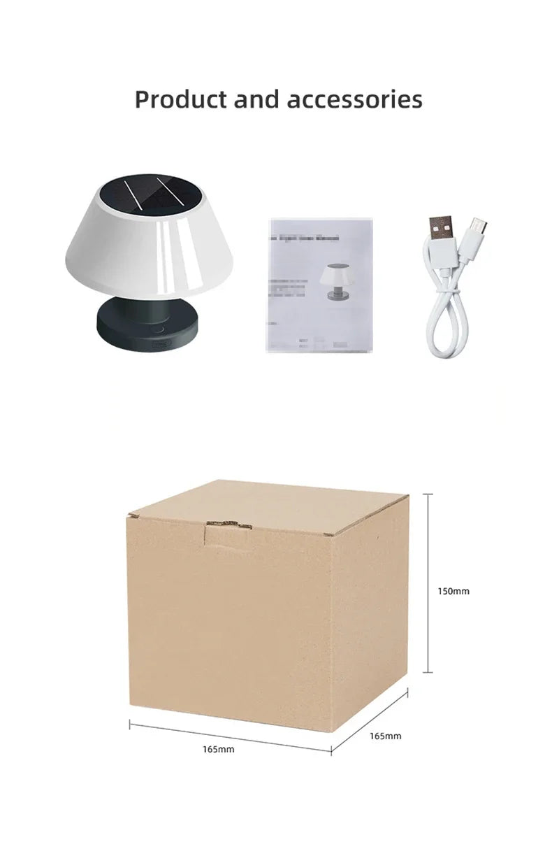 Outdoor Solar Lighting for Garden USB Rechargeable Indoor Desk Bar Decor 4 Brightness Dimmable Garland Lamp