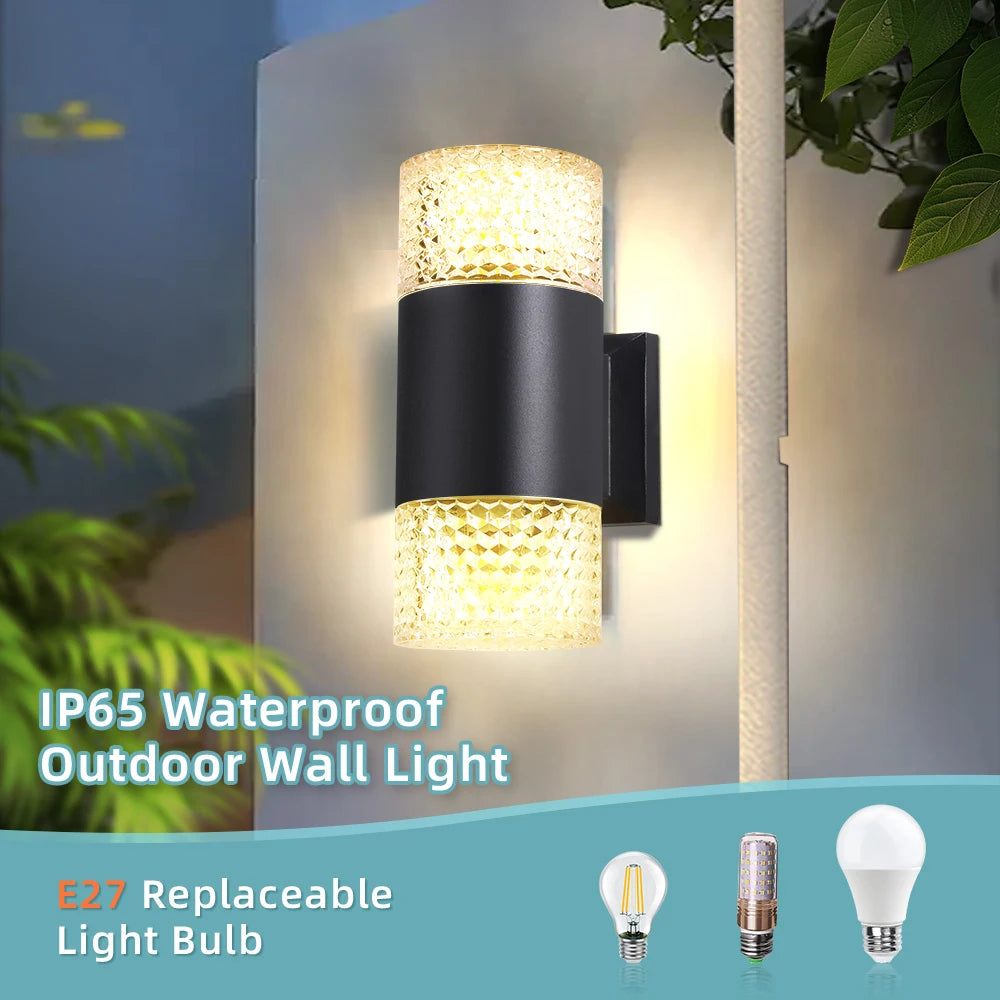 2025 NEW Wall Light Outdoor Waterproof LED E27 Bulb External Facade Decor Stairs Lights Entrance Fixture Home Decorative Wall