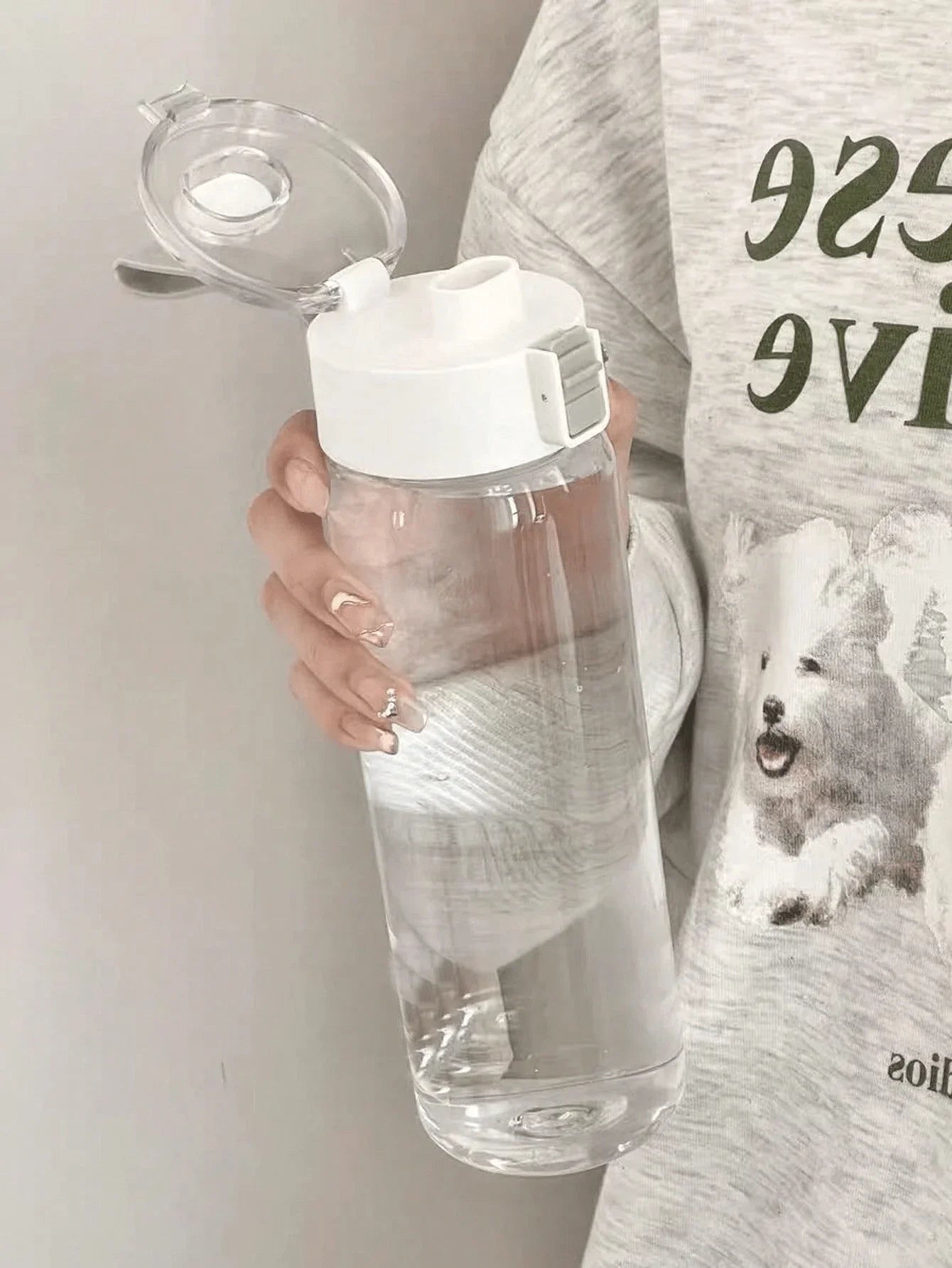 Portable Plastic Water Bottle Sports Fitness Large Capacity Transparent Cup with Tea Compartment Outdoor Anti-drop Water Bottle