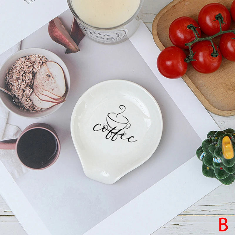 White Ceramic Versatile Spoon Holder & Tray Perfect For Coffee & Soup Spoons Kitchen Organizer Kitchen Utensils Tableware〔CC11〕