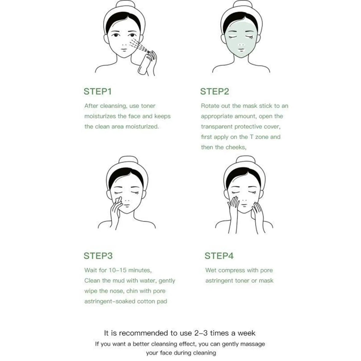 40g Green Tea Solid Cleansing Mask Stick Removes Blackheads & Cleans Pores Mild Korean Facial Skin Care