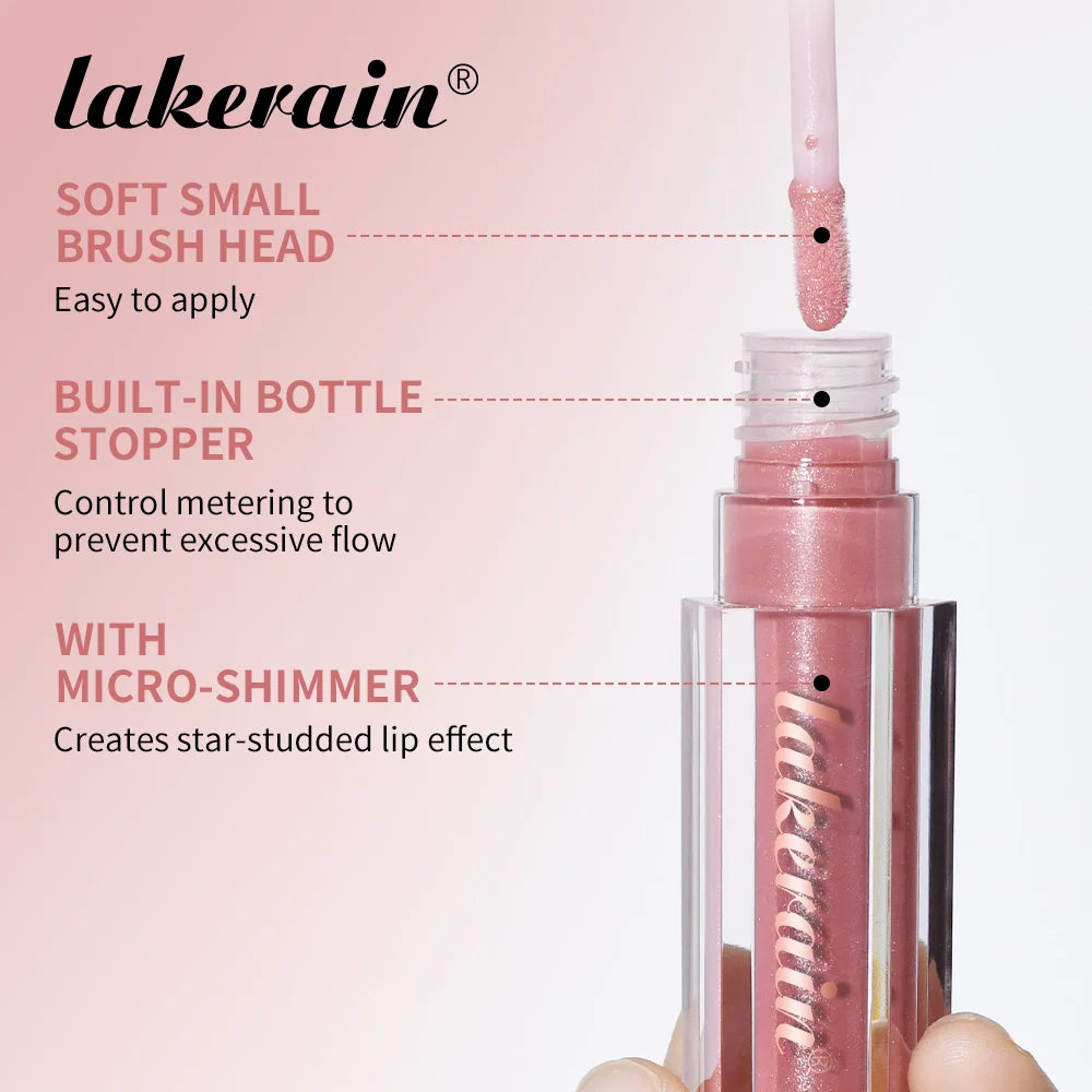 8-Color Liquid Light Glitter Lip Glaze Long-lasting Deep Moisturizing Lip Gloss Reduce Lips Lines Slight Shimmer Makeup Lip Oil