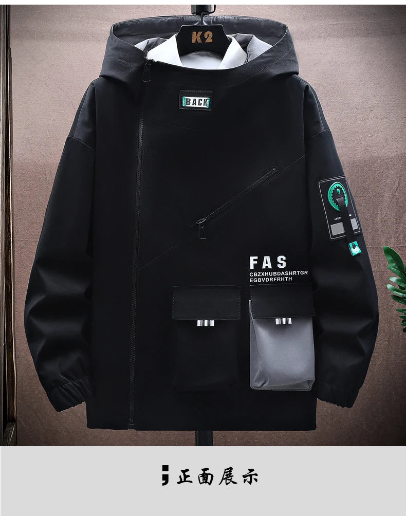 Fashion Men's Casual Hooded Jackets & Coats 2026 Spring Autumn Youth Streetwear Loose Windbreaker Quality Outdoor Tops Clothing