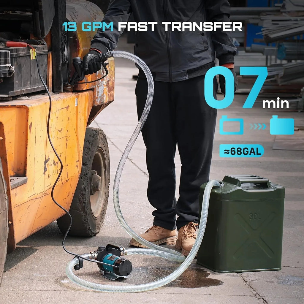 SEESII SL029 Diesel Transfer Pump 12V 13GPM Automatic Electric Fuel Transfer Pump Kit for Diesel