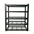 5 Tier Wide Mesh Steel Storage Shelf Heavy Duty Garage Organizer Rack, Upgraded Thick Double Folded Edge Frame No Deform, Adjustable Height Metal Shelving for Garage Basement Workshop Warehouse Home Tool Storage
