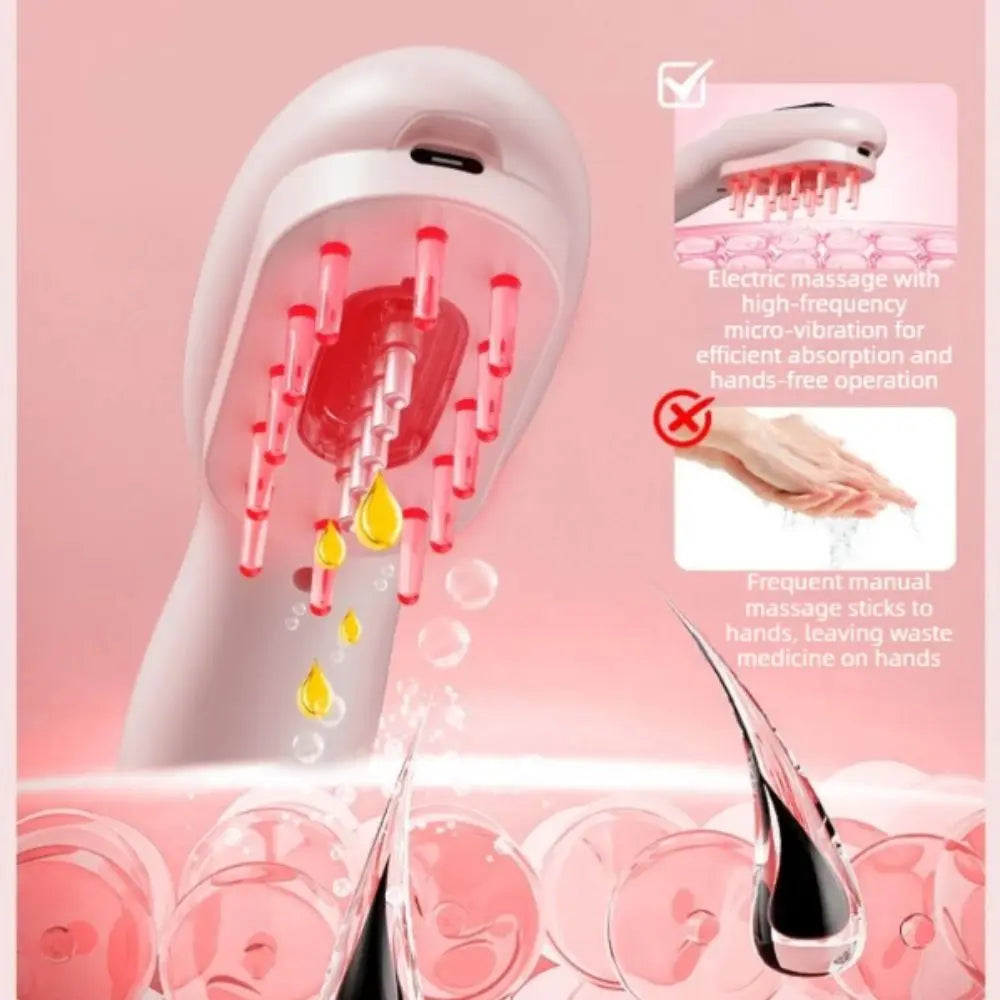High Frequency Vibration Hair Growth Massage Comb Hair Oil Dispenser Electric Design Red Light Comb 3 Modes Oil Applicator