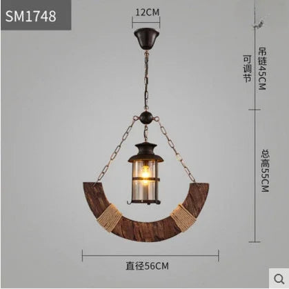 American retro industrial style Ceiling Lamp Wooden Chandelier Industrial Hanging Pendant Restaurant Bar and Home Application