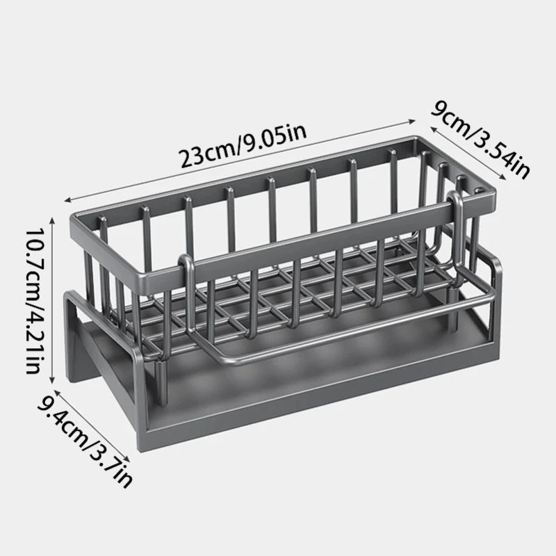 Kitchen Sink Organizer Countertop Rack Multifunctional Sponge/Cleaning Cloth/Brush Holder Drain Rack Dish Soap Storage