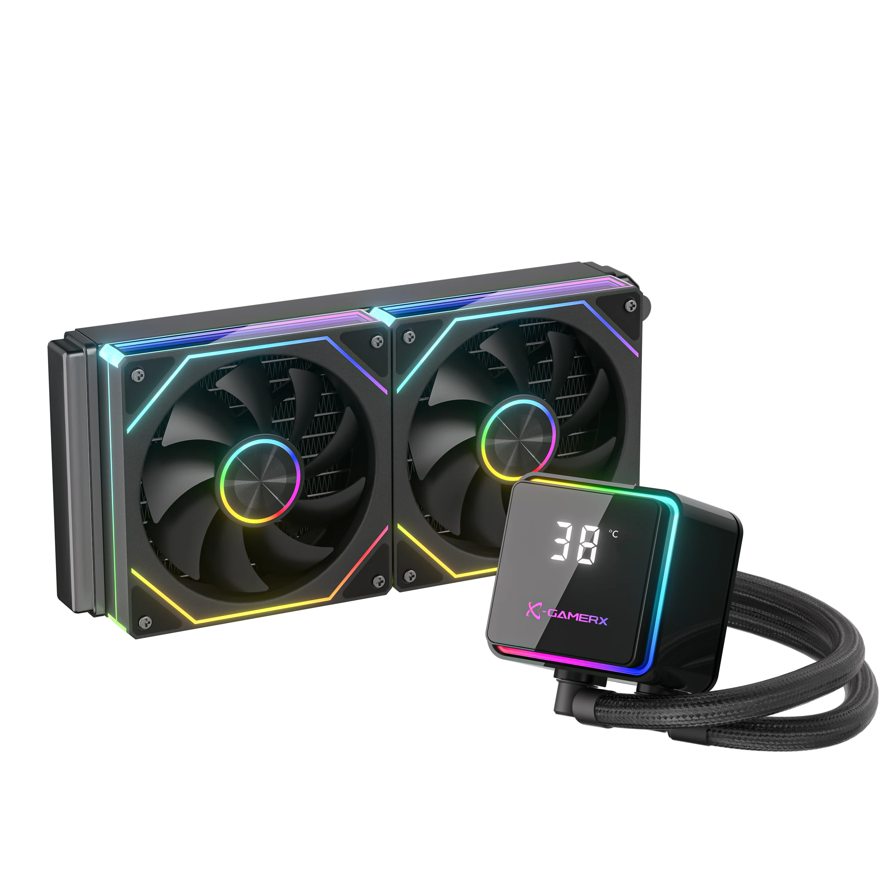 X-GAMERX M240 M360 Liquid Cooling ARGB Dynamic Light Synchronization Thermal Display Integrated Water Cooling Radiator