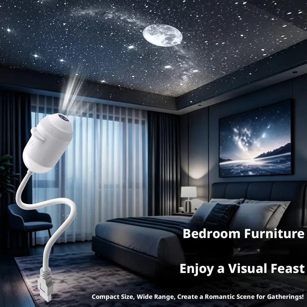 Car Interior Roof Light Projector USB Star Galaxy Projection Ambient Lighting Adjustable Roof Starry Sky Ambient Projector Light