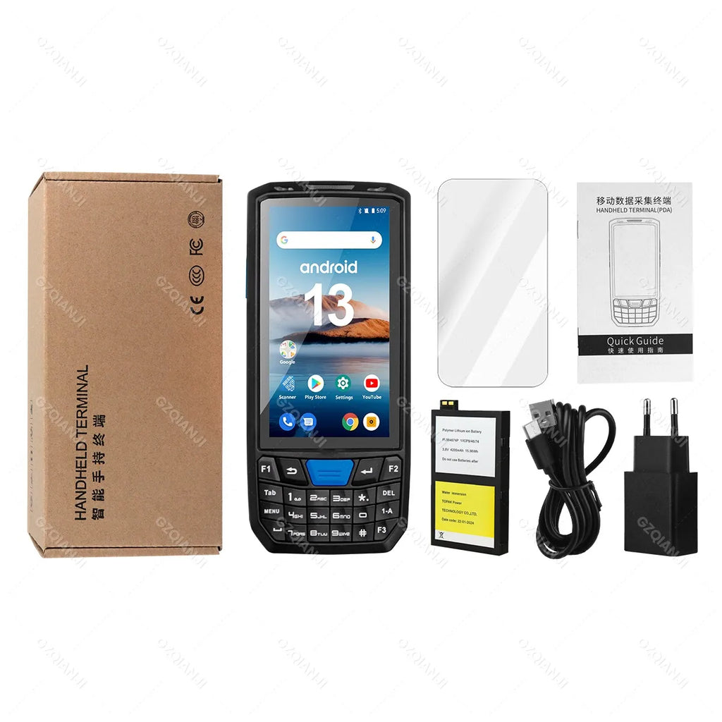 PDA Android Handheld Terminal Honeywell Barcode Scanner 1D 2D QR Portable Data Collector Terminal Device with WIFI 4G NFC