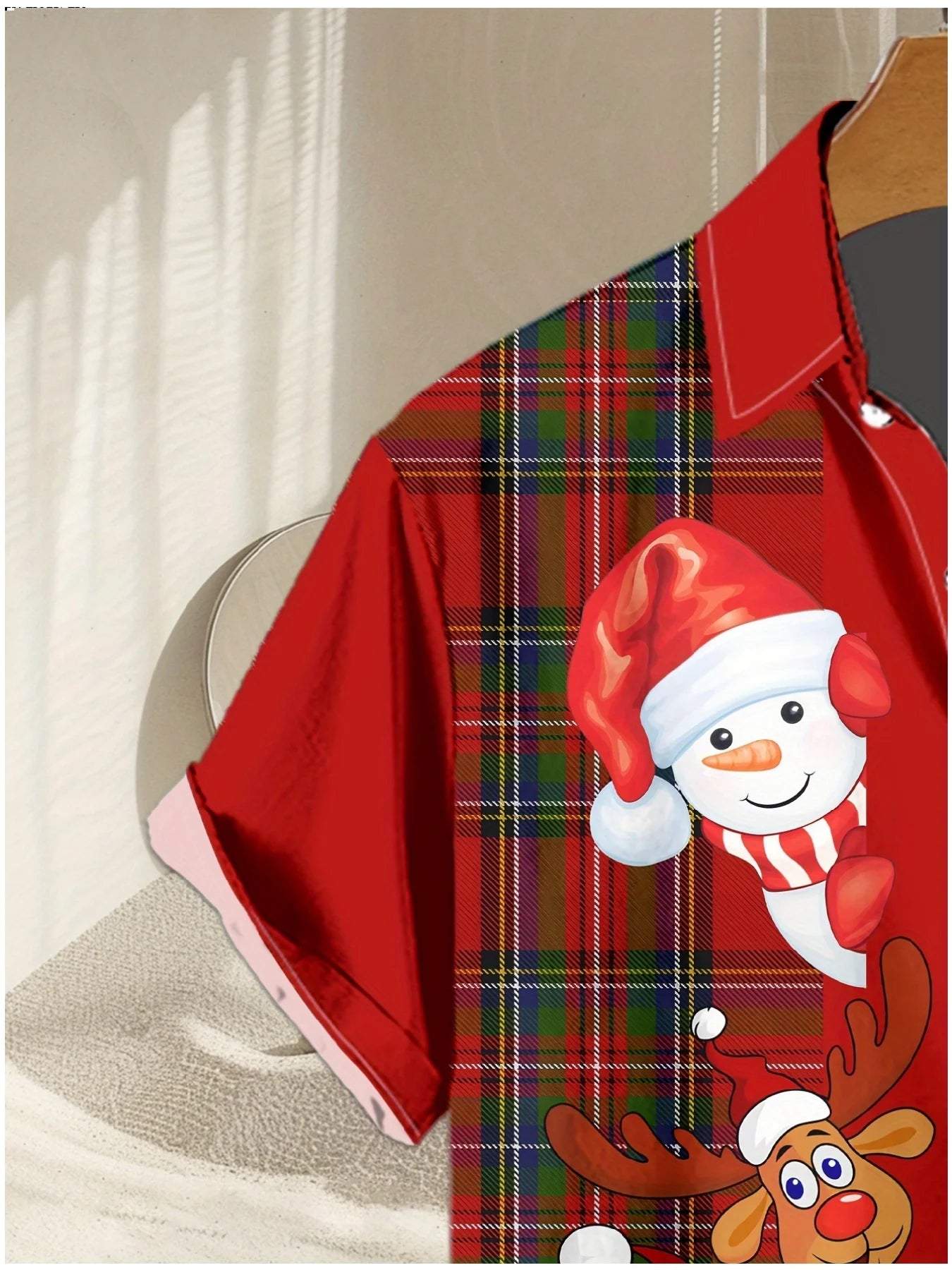 Men's Comic Christmas Graphic Hawaiian Shirt Men Women Fashion Santa Claus Shirt Short Sleeve Blouse Festive Holiday Clothing