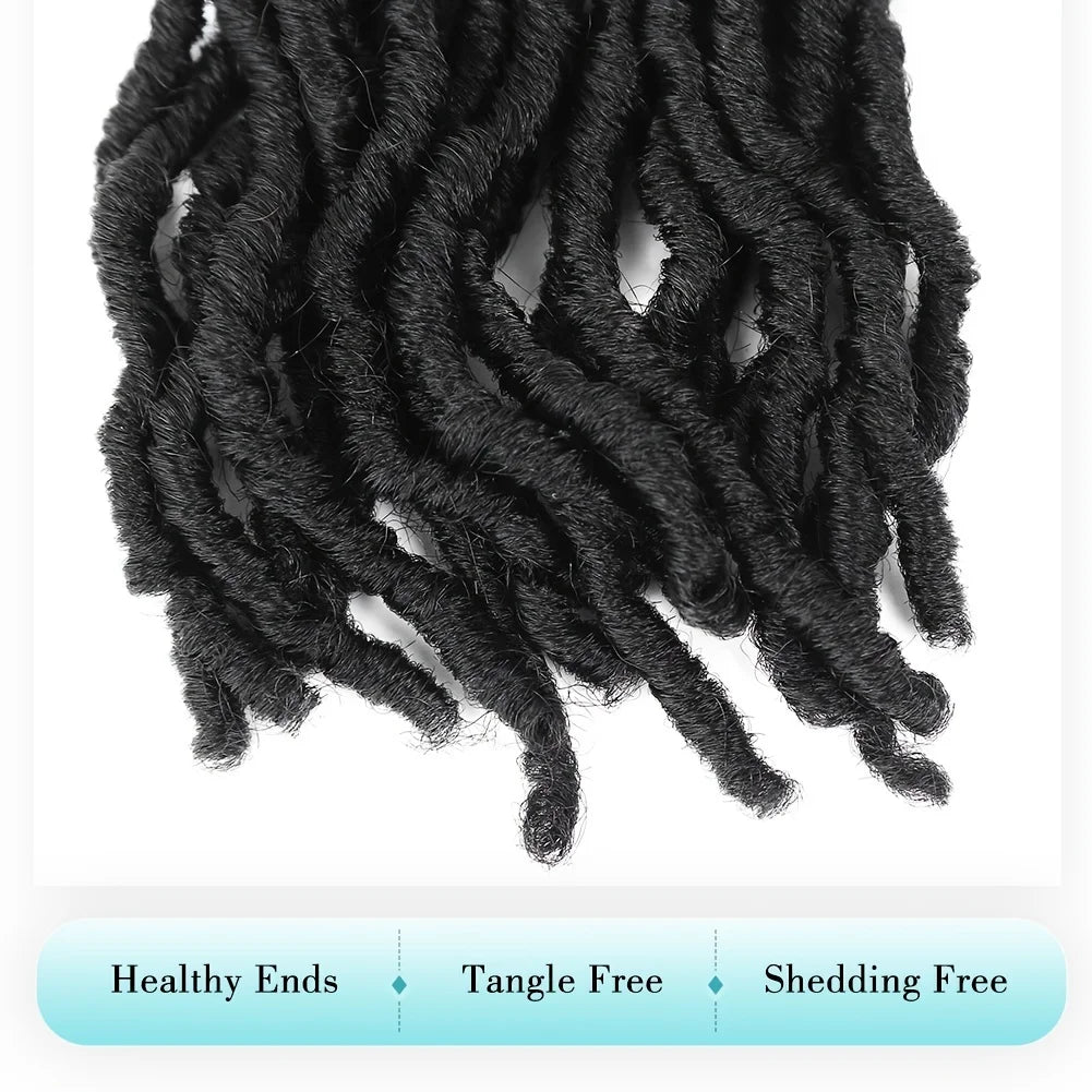 8Pcs Heat Resistant Dreadlock Crochet Hair Faux Locs 24 Inch Synthetic Extensions Black Soft Locs for Halloween and Christmas