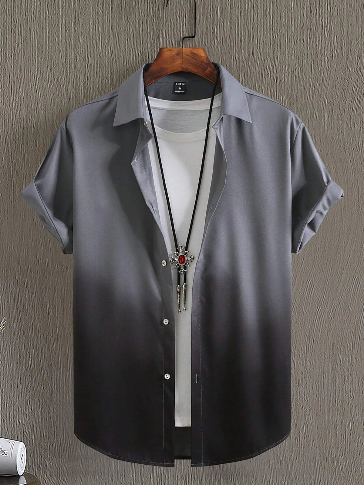 Hawaiian Men's Short Sleeved Shirt with Summer Gradient Design, 3D Graphic Printing, Loose Oversized Lapel Casual Shirt