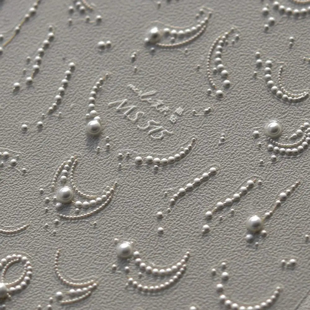 French Tips Nail Stickers 3D Pearl Lines Sliders Decals Manicure Adhesive Gel Nail Art Decorations
