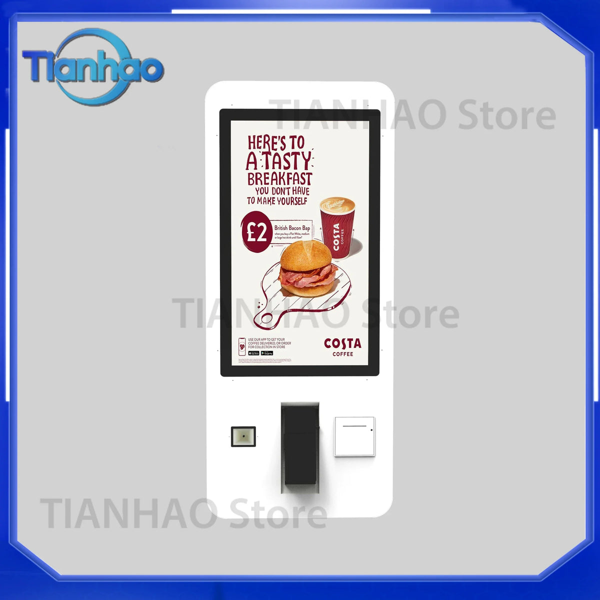 32 Inch Wall Mount Order Kiosk for Fast Food Smart Terminal POS Cash Self Service Kiosk for Ordering Machine