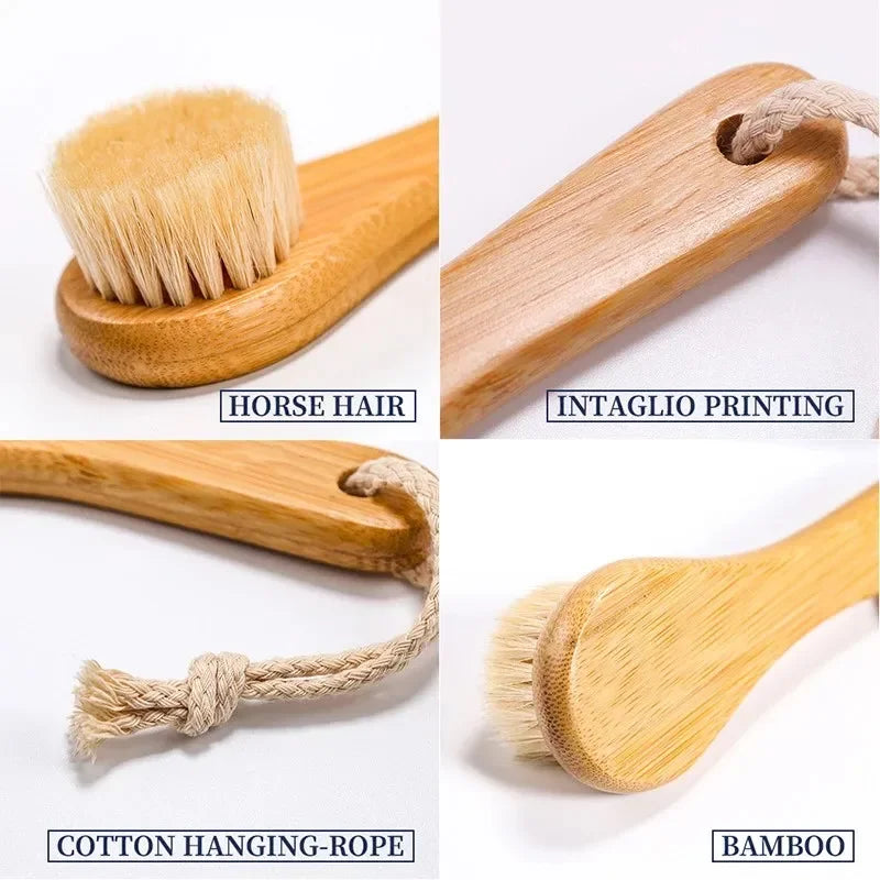 Beauty Skin Care Brush Face Cleansing Brush Soft Natural Bamboo Hair Facial Cleansing Massage Portable Wash Deep Clean Face