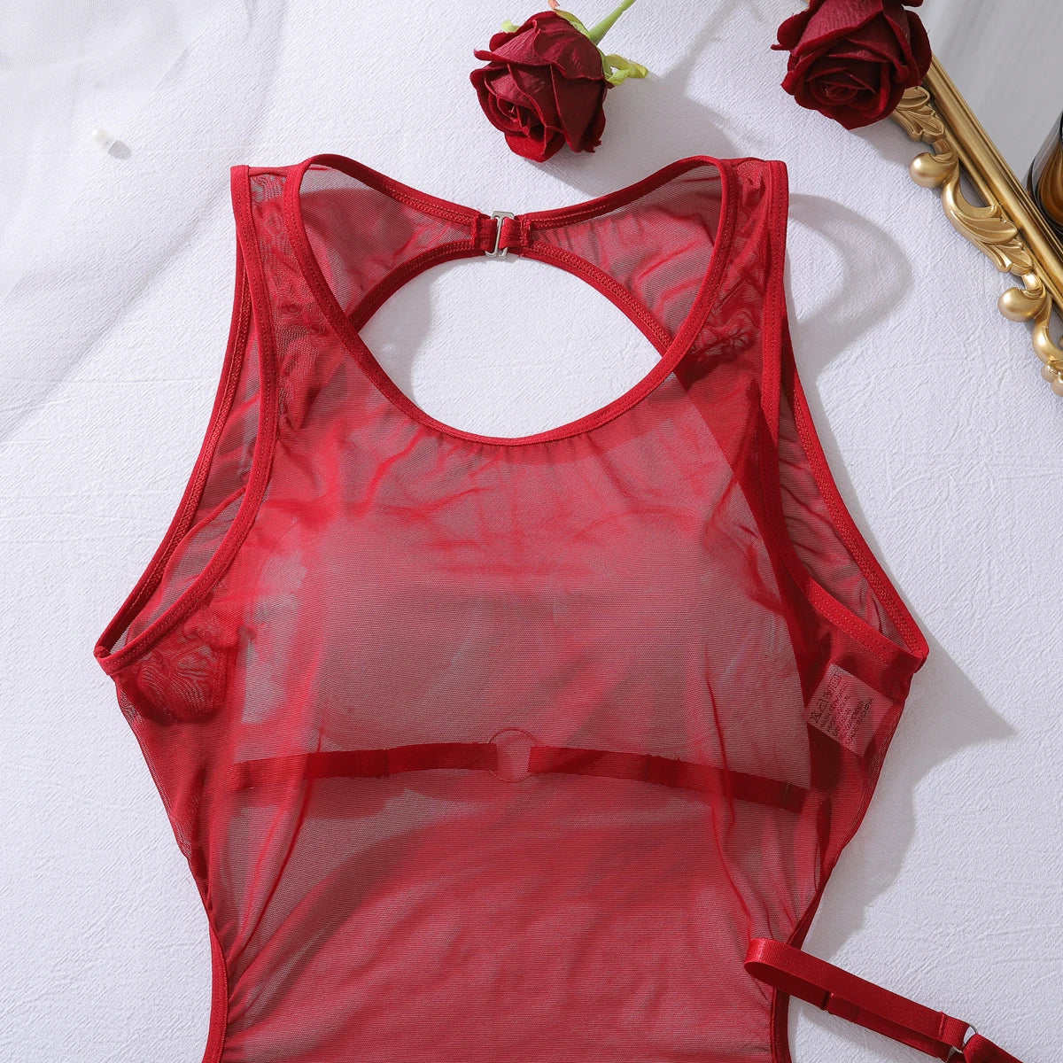 Ellolace Sexy Women's Dress Seductive Sheer Hilitos Club Party Set Ultra Hot Summer Backless Tank Underwear Kit