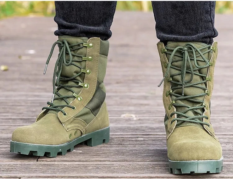 37-48 Training Boots Outdoor Hiking Climbing Shoes Green High Top Desert Boots Work Security Shoes