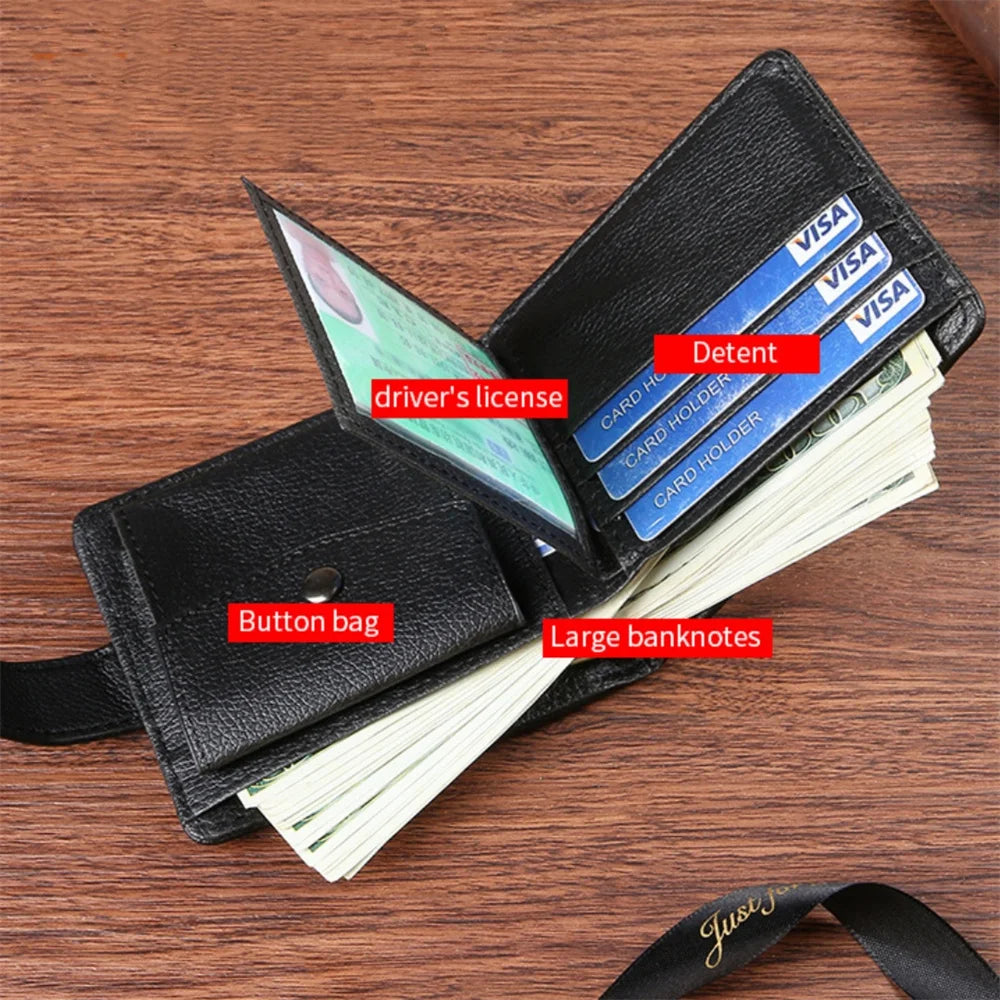 Vintage PU Leather Mens Wallets Solid Sample Style Zipper&Hasp Purse Card Holders Famous Brand High Quality Male Wallet