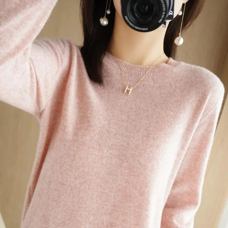 2026 Women Sweater Spring Autumn Long Sleeve O-neck Pullovers Warm Bottoming Shirts Korean Fashion Sweater Knitwear Soft Jumpers