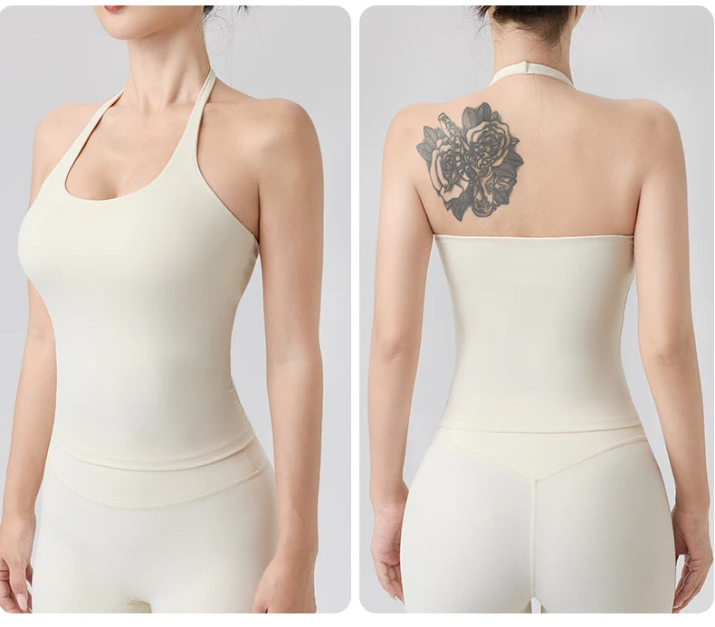 Halter Yoga Vest, Shockproof Running Sports, High-Strength Sports Underwear, Fitness, Pilates Suspender, Beautiful Back