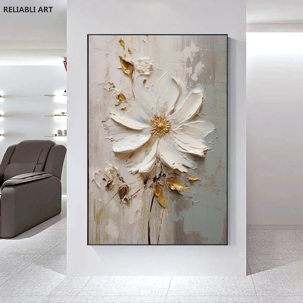 Modern Light Luxury Living Room Decor, Abstract Flower Art Posters,Home Decoration, Prints Canvas Wall Picture,Unframed