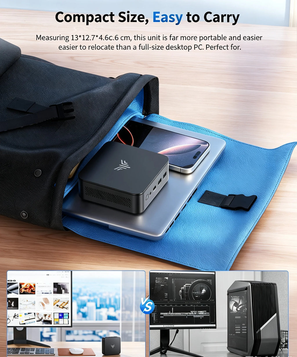 NIPOGI Mini PC AMD Ryzen 3 3250U Desktop Mini Computers 8GB RAM 256GB M.2 SSD WiFi 5, BT 4.2,DUAL 4K Display Windows 11 Pro