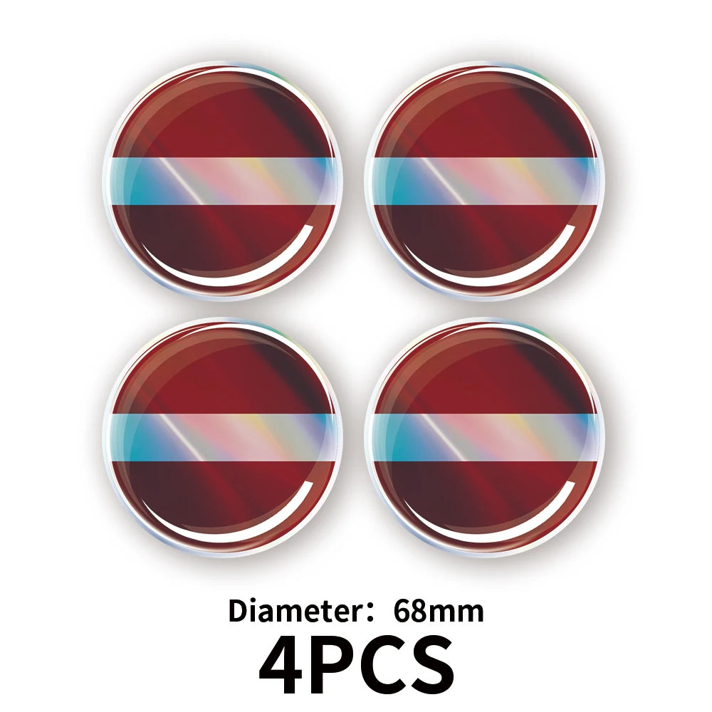 Kenya Latvia Romania Flag Laser 3D Epoxy Resin Car Stickers Car Window Steering Wheel Center Console Panel Motorcycle Fuel Tank