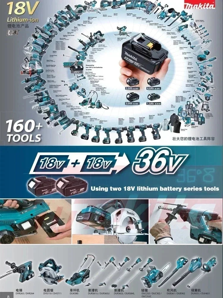 Makita DDF487 10mm Brushless 18V 3.0Ah Li-ion Cordless Drill, High Torque Electric Screwdriver With Makita 18V Battery
