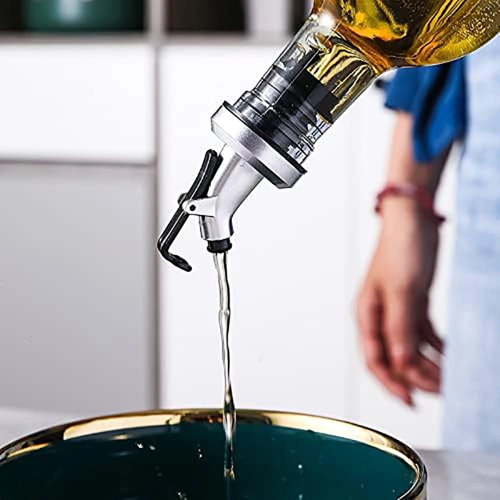 Oil Pour Spouts Olive Oil Vinegar Bottle Dispenser Pourer with Leak-Proof Cap for Kitchen Bar Sauce Salad