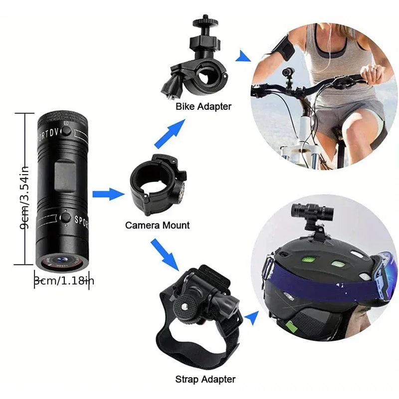 HD Camera Sport Bicycle Bike Small DV Video Dash Photo Waterproof Cam Motorcycle Helmet Camcorder Action Camera