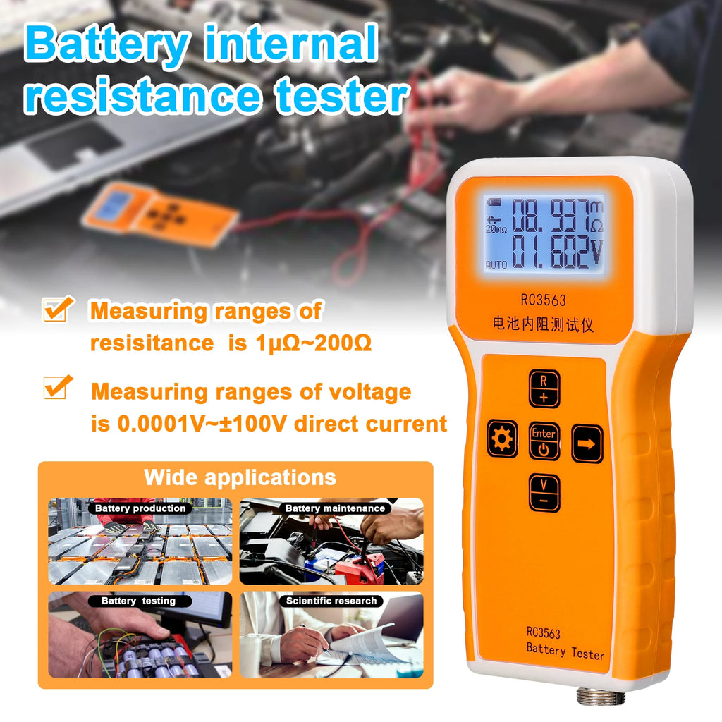 RC3563 Battery Voltage Internal Resistance Tester High-precision Trithium Lithium Iron Phosphate 18650 Battery Tester Ohmmeter