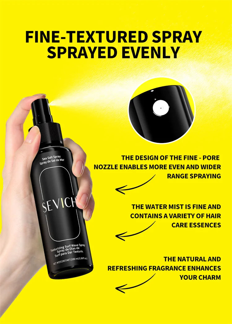 100ml Natural Sea Salt Spray for Men Salt Water Hair Mist Hair Volumizing Thickness Wave Curls Seasalt Hair Spray Styling Mist