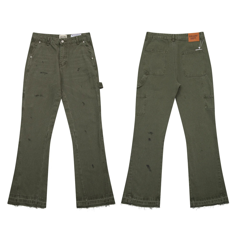 Denim Bell-bottoms Washed And Worn Patchwork Jeans