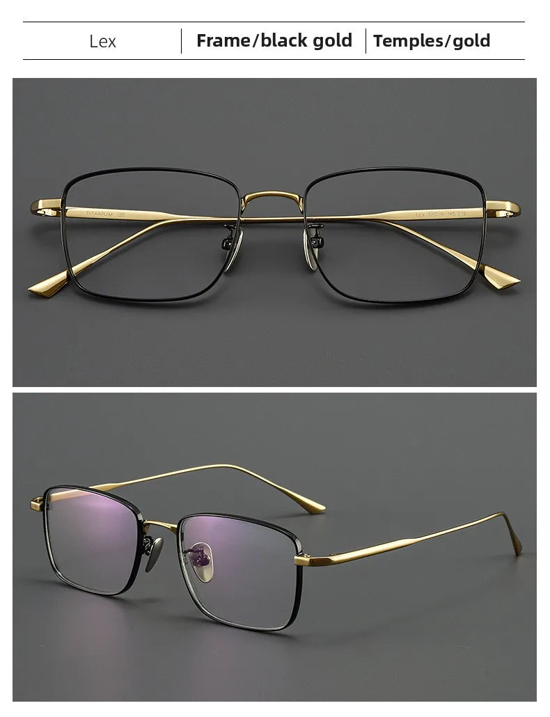 CLLOIO Pure Titanium Wire Retro Half Frame Glasses Men Women Fashion Reading Glasses Optical Prescription Progressive Eyeglasses