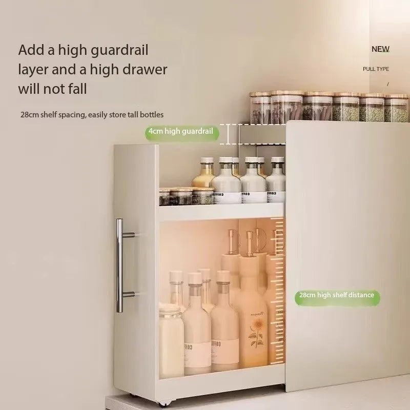 New Pull-out Multifunctional Multi-layer Storage Shelf for Seasoning Products Kitchen Narrow Table Supplies Storage Rack