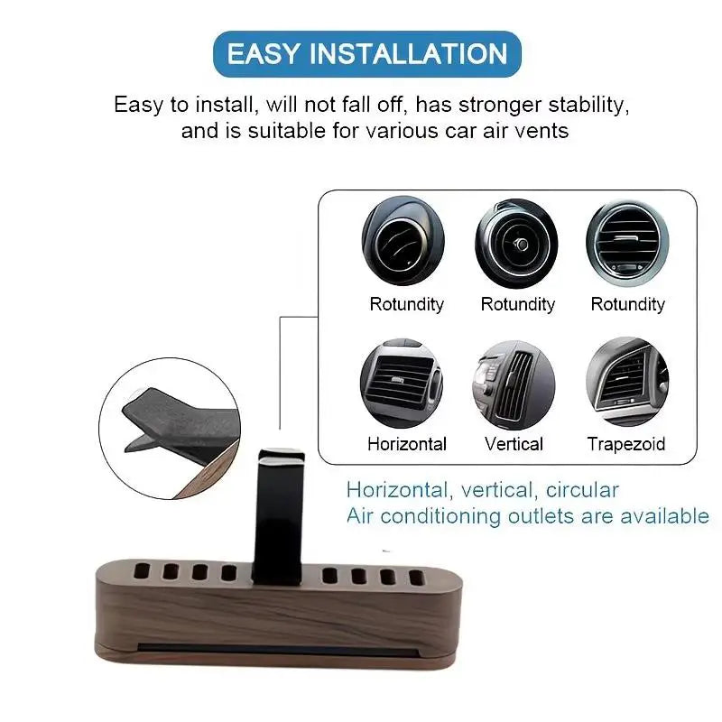NEW Wood Car Air Vent Diffuser Refillable, Car Fragrance Clip Diffuser, Car Aromatherapy Diffuser Long-Lasting Home Fragrance