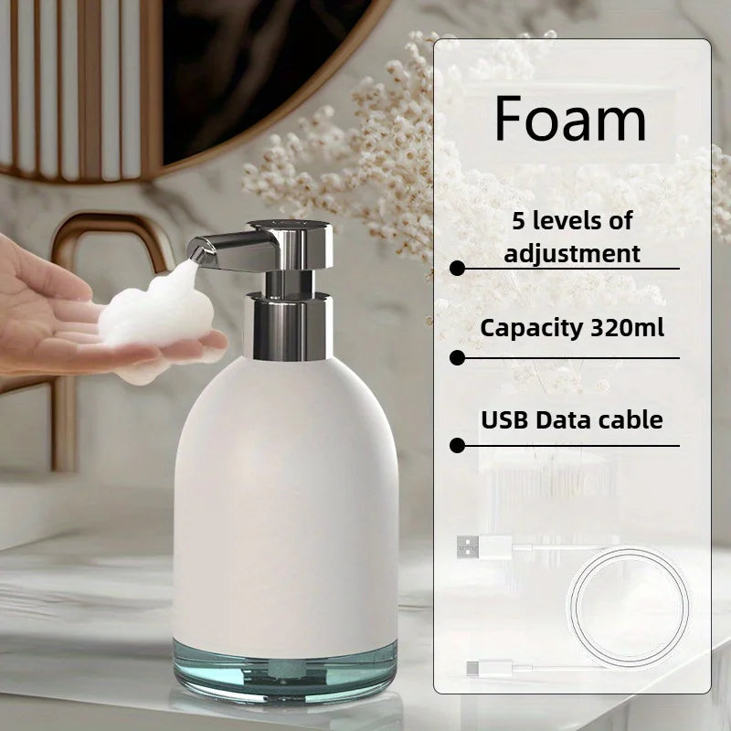 Automatic Soap Dispenser USB Rechargeable 1200mAh Touchless Foam Hand Kitchen Laundry Detergent Pump 5 Gear Sensor Dispenser