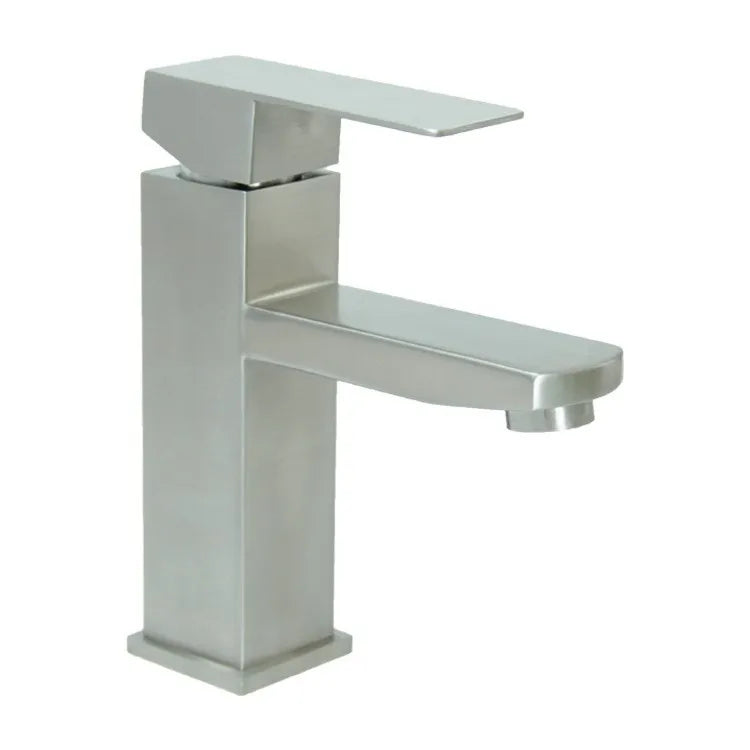 Stainless Steel Modern Minimalist Single Handle Dual Control Hot and Cold Water Faucet, Painted Finish for Basin Sink Mixer Tap