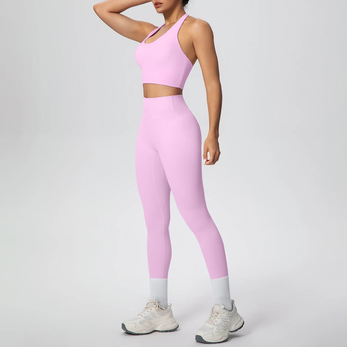 2PCS/set Yoga Set for Woman's Sexy Backless Halter Bra Sports Top Quick Drying Legging Summer Gym Fitness Pants Yoga Set