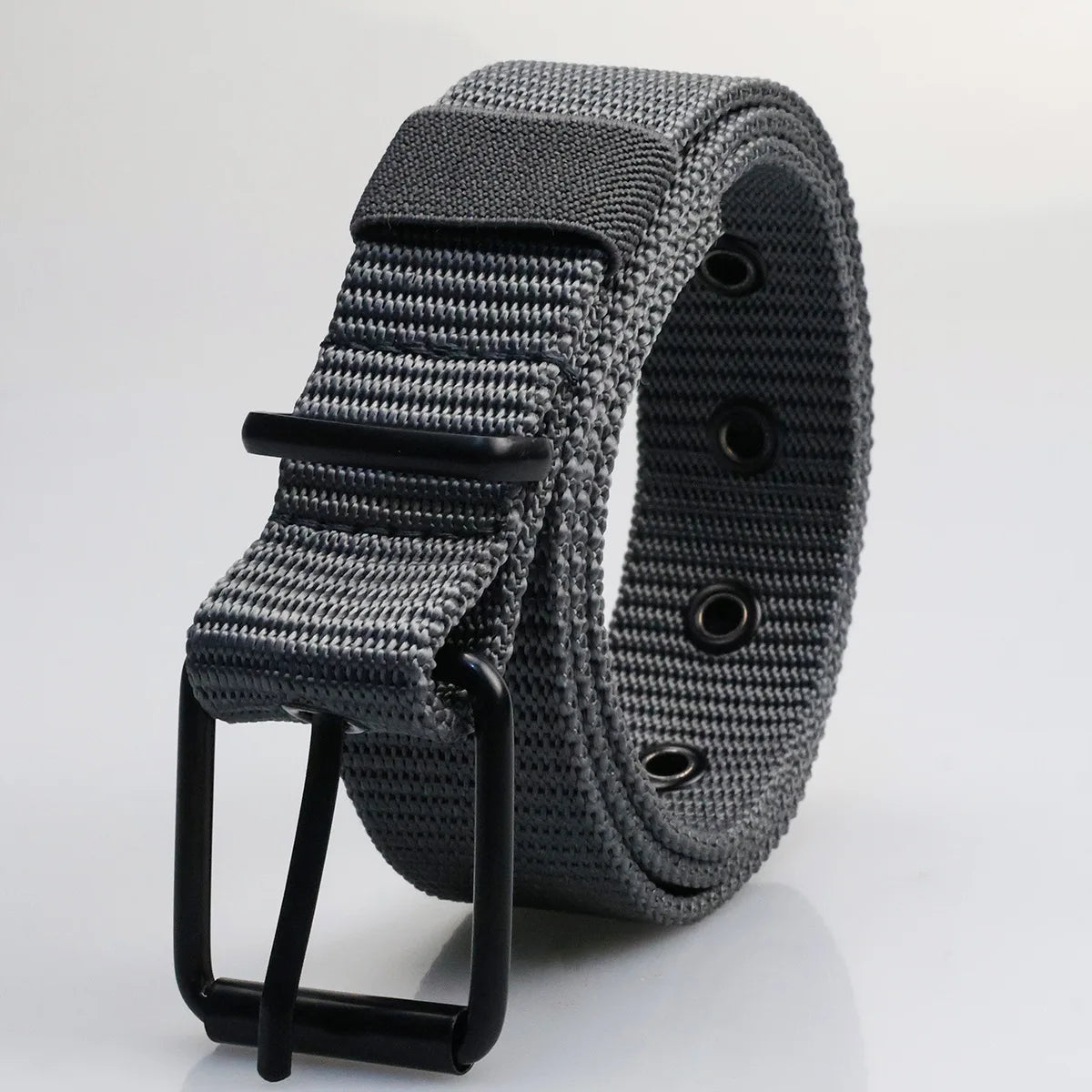New Porous Pin Buckle Canvas Belts Men's Fashion Versatile Belt Student Youth Military Training Extended Denim Designer Belt