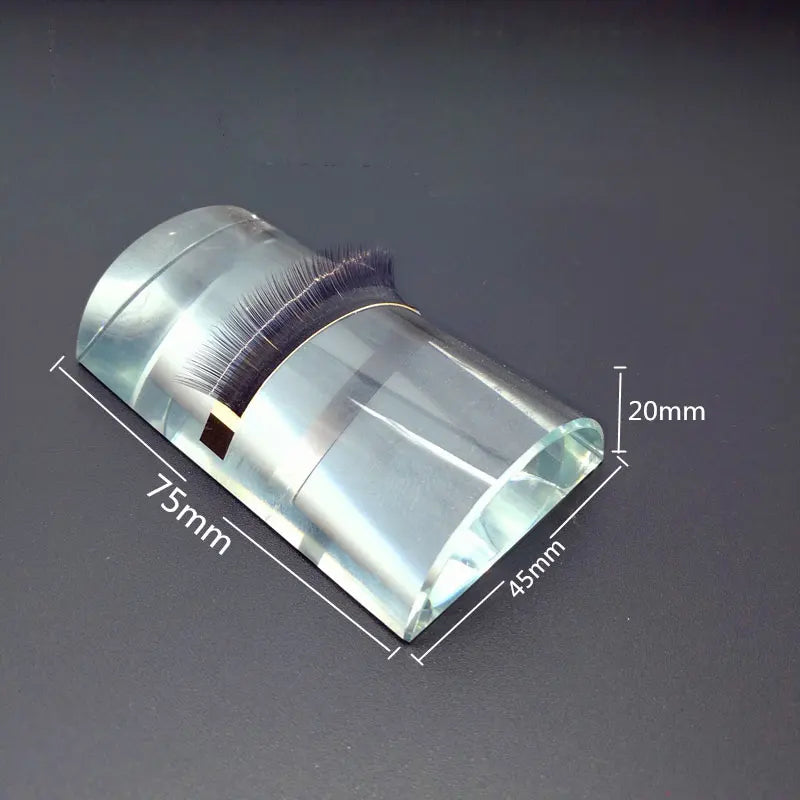 False Eyelash Glue Holder Pallet Eyelash Extension Stand pads with Tick Mark Crystal Glass Adhesive Glue Holder
