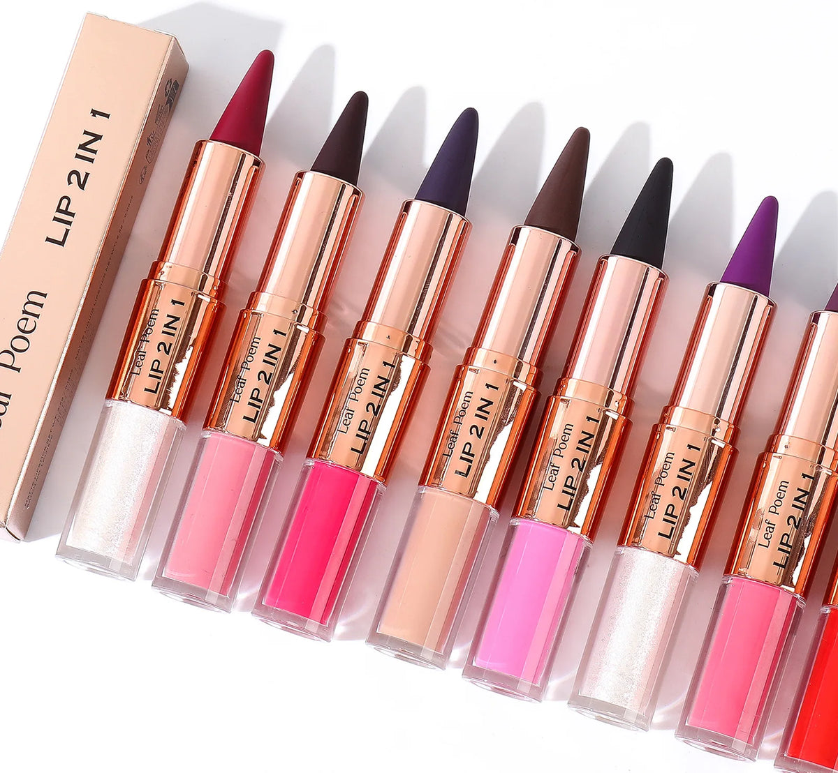 Tapered Gradient Lipliner Pen Black Brown Lip Gloss Matte Lip Liner Double Head Plumping Waterproof Lip Contour Non Stick Makeup